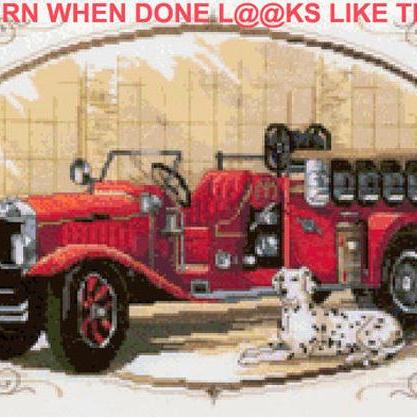 Classic Fire Engine Cross Stitch..