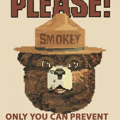 Smokey The Bear Cross Stitch..