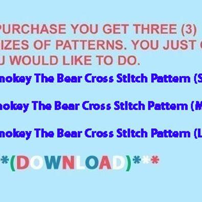 Smokey The Bear Cross Stitch..