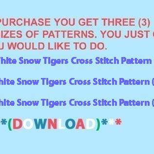 White Snow Tigers Cross Stitch..