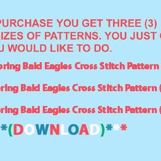 Crafts Spring Bald Eagles Cross Stitch..