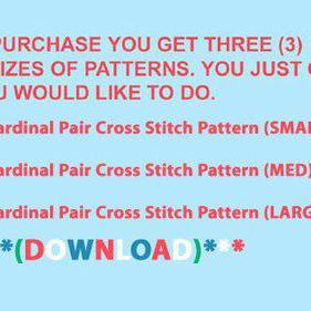 Cardinal Pair Cross Stitch Pattern***look***buyers..