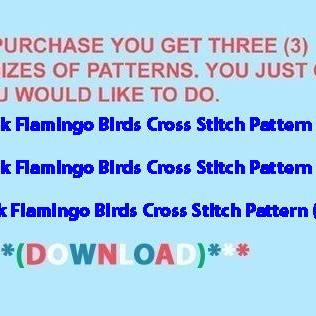 Pink Flamingo Birds Cross Stitch Pattern Needework..