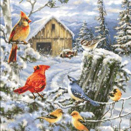 Frosty Morning Song Cross Stitch..