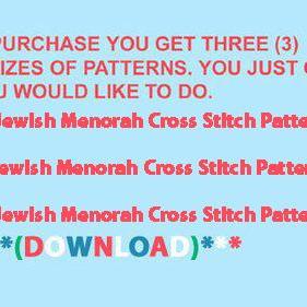 Jewish Menorah Cross Stitch..