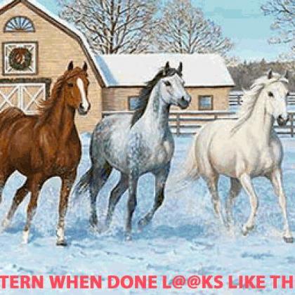 Crafts Horses In Snow Cross Stitch..