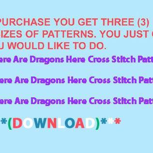 CRAFTS Dragons Here Cross Stitch Pa..