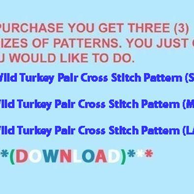 Wild Turkey Pair Cross Stitch..