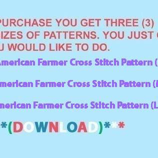 Crafts American Farmer Cross Stitch Pattern..