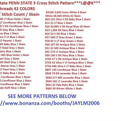 Penn State Cross Stitch Pattern***look***buyers..
