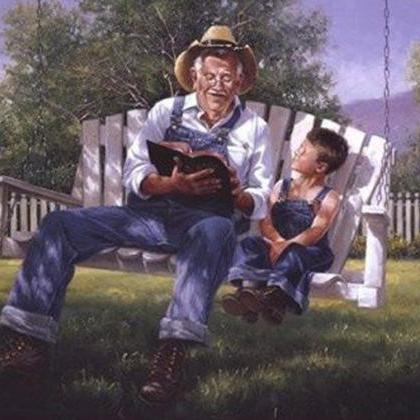 CRAFTS Grandpa Reading The Bible Cr..