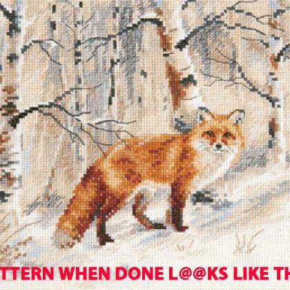 ( CRAFTS ) Winter Day Fox Cross Sti..