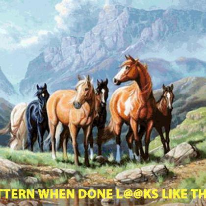 Wild Mountian Horses Cross Stitch..