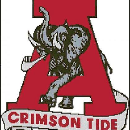 Crafts Alabama Crrimson Tide Football Cross Stitch..