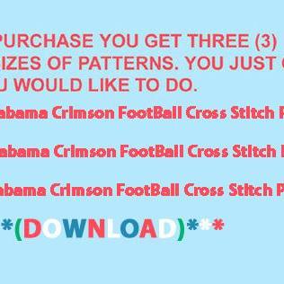 Crafts Alabama Crrimson Tide Football Cross Stitch..