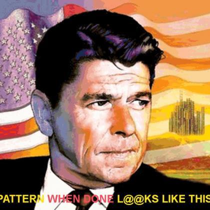Crafts Ronald Reagan Portrait Cross Stitch..