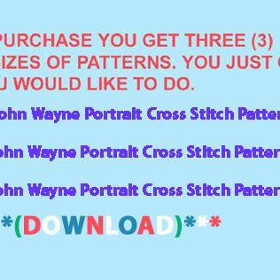 ( Crafts ) John Wayne Portrait Cross Stitch..