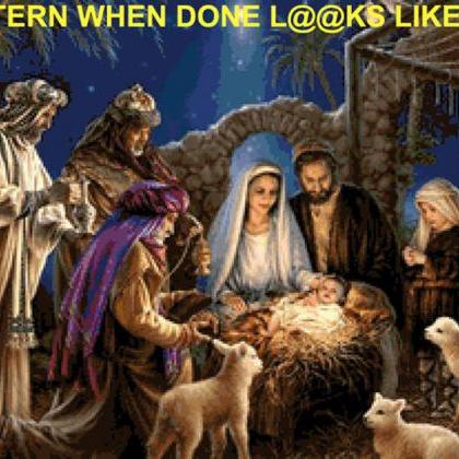 Christmas Card Nativity Scene Cross Stitch..