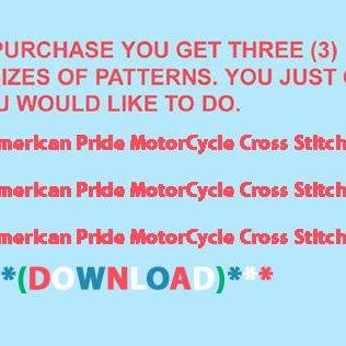 American Pride Motorcycle Cross Stitch..