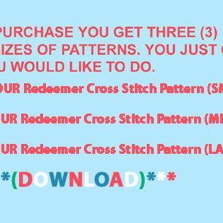 Our Redeemer Cross Stitch Pattern***look***buyers..