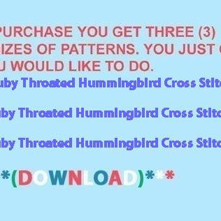 Ruby Throated Hummingbird Cross Stitch..