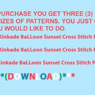 ( Crafts ) Balloon Sunset Cross Stitch..