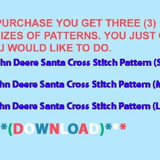 ( Crafts ) John Deere Santa Cross Stitch..
