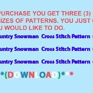 ( Crafts ) Country Snowman Cross Stitch..