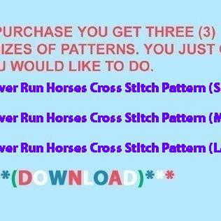 ( Crafts ) River Run Horses Cross Stitch..