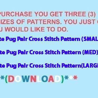 ( Crafts ) Cute Pug Pair Cross Stitch..