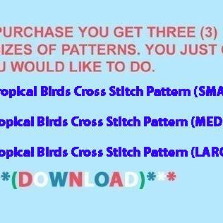 ( Crafts ) Tropical Birds Cross Stitch..