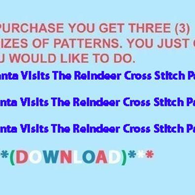 Santa Visits The Reindeer Cross Stitch..