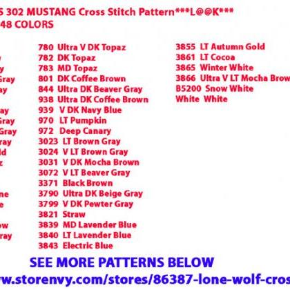 ( Crafts ) Orange Boss 302 Mustang Cross Stitch..