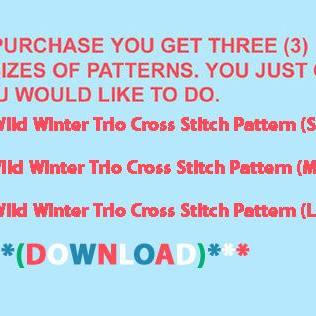 ( Crafts ) Wild Winter Trio Cross Stitch..