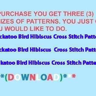 Cockatoo Bird Hibiscus Cross Stitch..