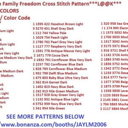 Faith Family Freedom Cross Stitch..
