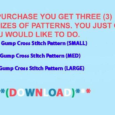 Forrest Gump Cross Stitch Pattern ***look***buyers..