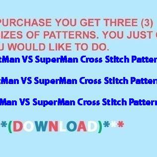 ( Crafts ) Batman Vs Superman Cross Stitch..