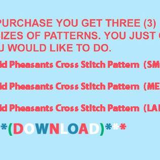 Wild Pheasants Cross Stitch..