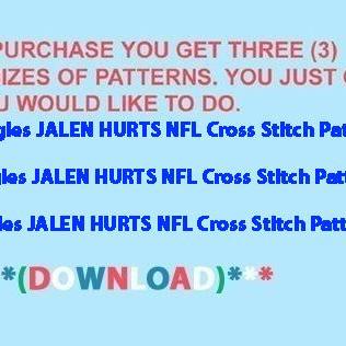 Eagles Jalen Hurts Nfl Cross Stitch..