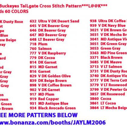 Ohio State Buckeyes Tailgate Cross Stitch..