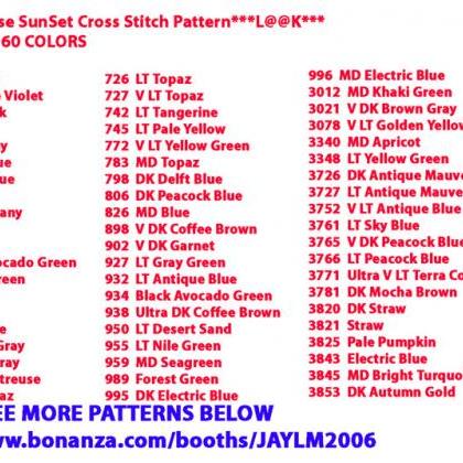 # 3 Light House Sunset Cross Stitch Pattern..