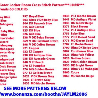 Florida Gator Locker Room Cross Stitch..