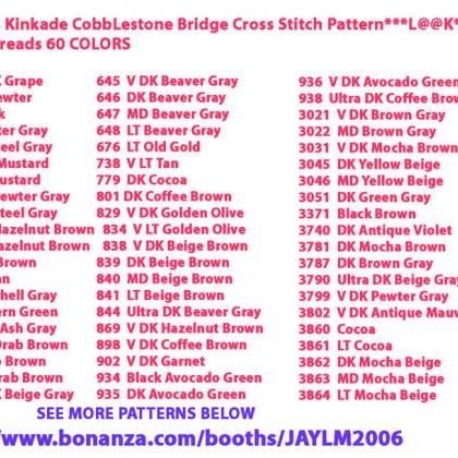 Thomas Kinkade Cobblestone Bridge Cross Stitch..