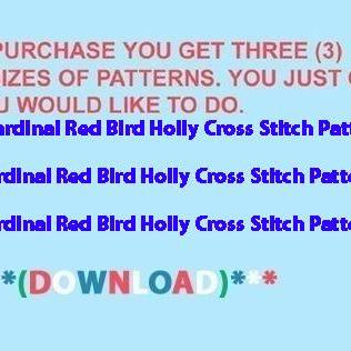 Christmas Cardinal Red Bird Holly Berrys Cross..