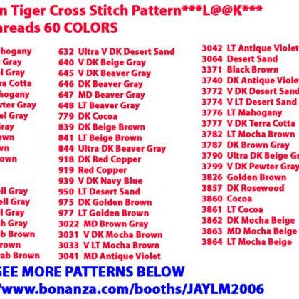 Siberian Tiger Cross Stitch..