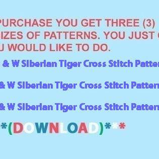 Siberian Bw Tiger Cross Stitch..