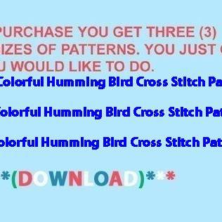 Colorful Humming Bird Cross Stitch..