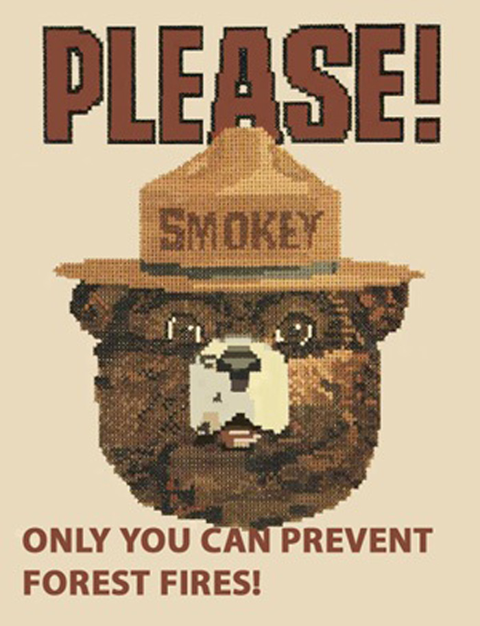 Smokey The Bear Cross Stitch Pattern***look***buyers Can Download Your Pattern As Soon As They Complete The Purchase