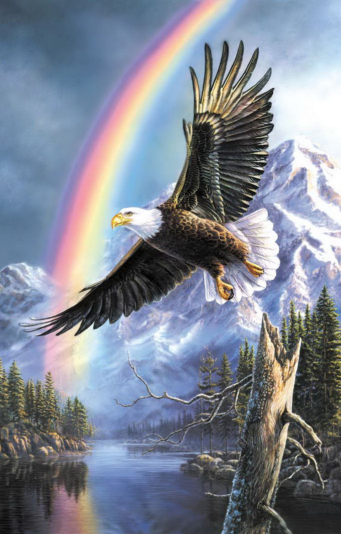 ( CRAFTS ) Eagle Rainbow Cross Stitch Pattern***LOOK***Buyers Can Download Your Pattern As Soon As They Complete The Purchase